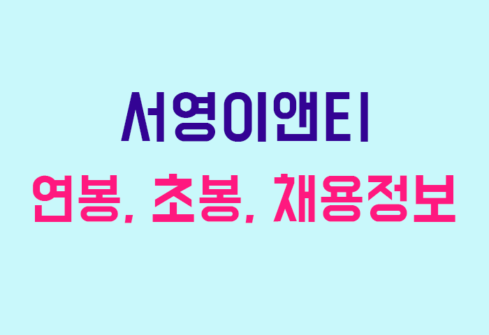 서영이앤티 연봉