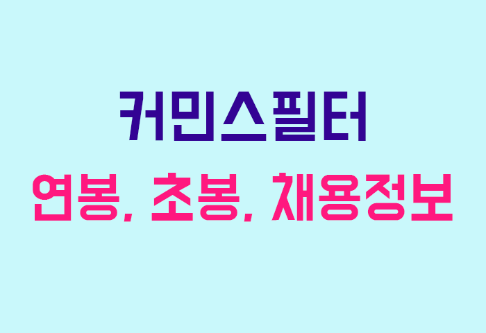 커민스필터 연봉