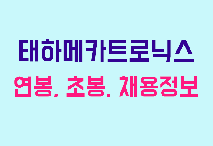 태하메카트로닉스 연봉
