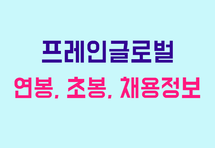 프레인글로벌 연봉