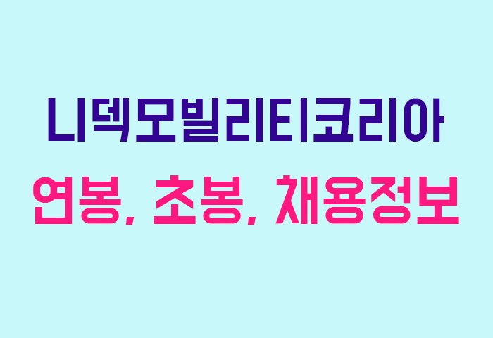 니덱모빌리티코리아 연봉
