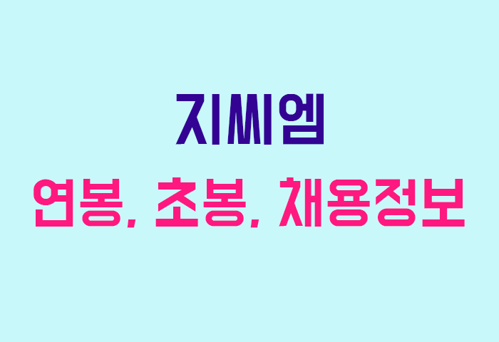 지씨엠 연봉