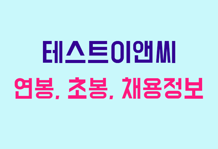 테스트이앤씨 연봉