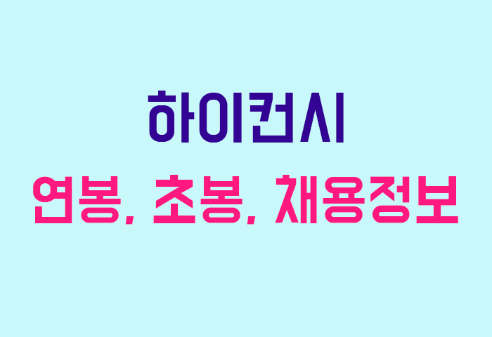 하이컨시 연봉