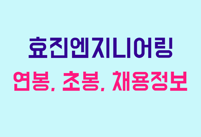 효진엔지니어링 연봉