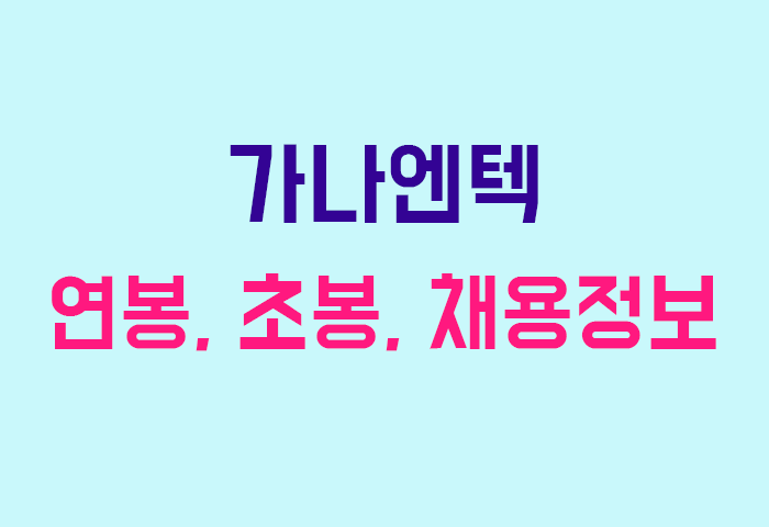가나엔텍 연봉