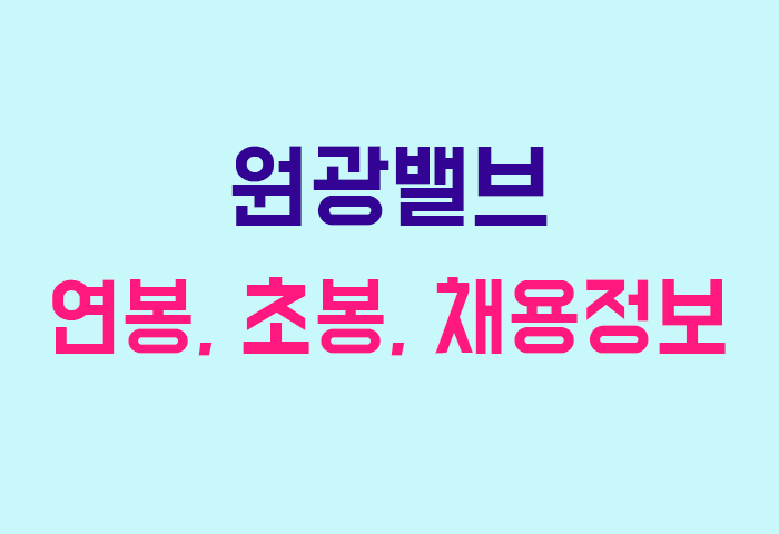 원광밸브 연봉