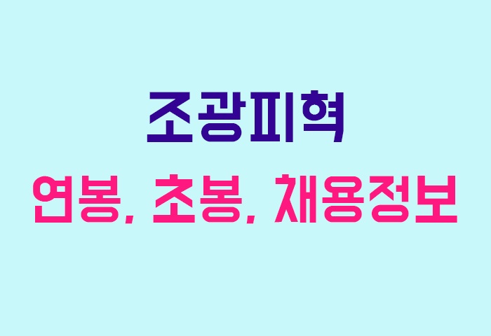 조광피혁 연봉