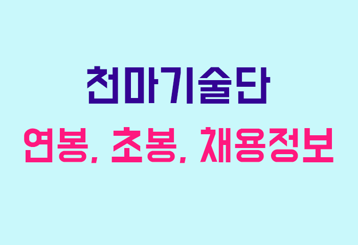 천마기술단 연봉
