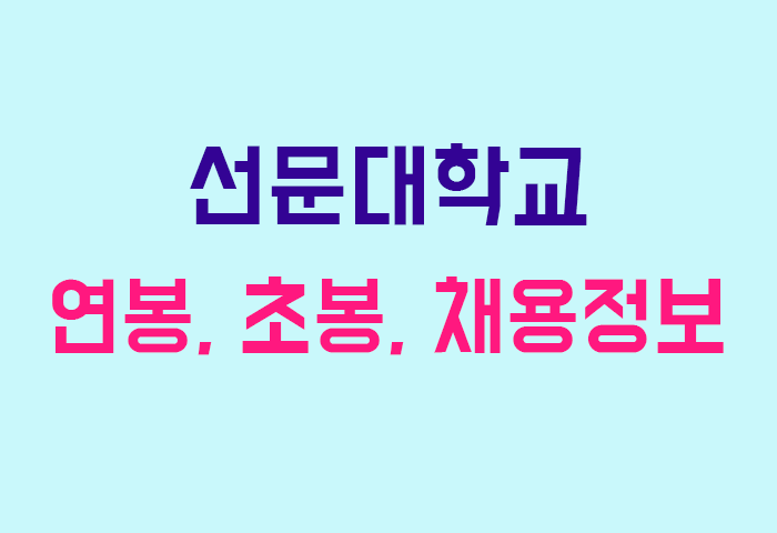 선문대학교 연봉