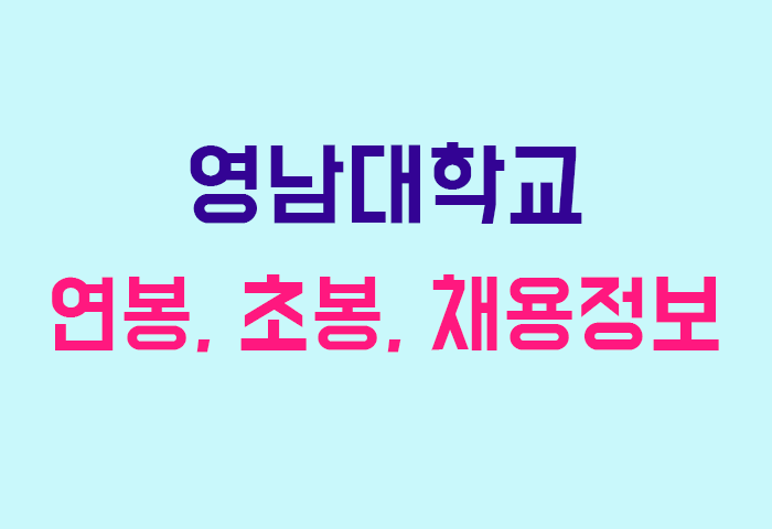 영남대학교 연봉