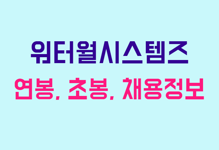 워터월시스템즈 연봉