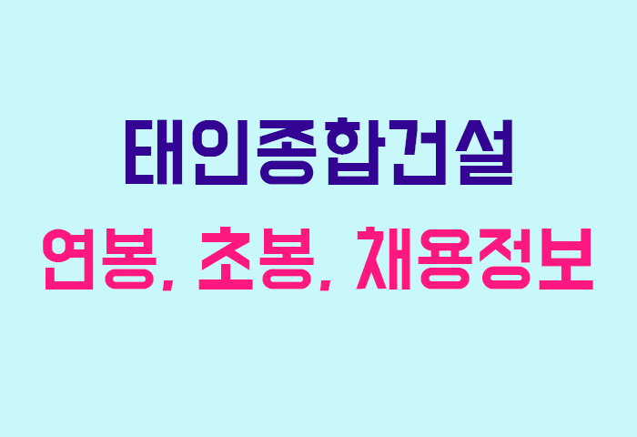 태인종합건설 연봉