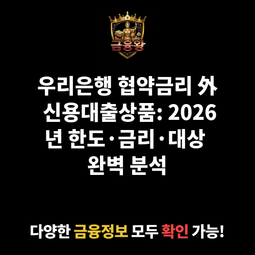 협약금리 外 신용대출상품 (우리은행)