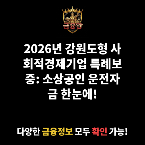 강원도형 사회적경제기업 특례보증