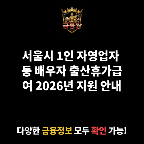 서울시 1인 자영업자 등 배우자 출산휴가급여 지원
