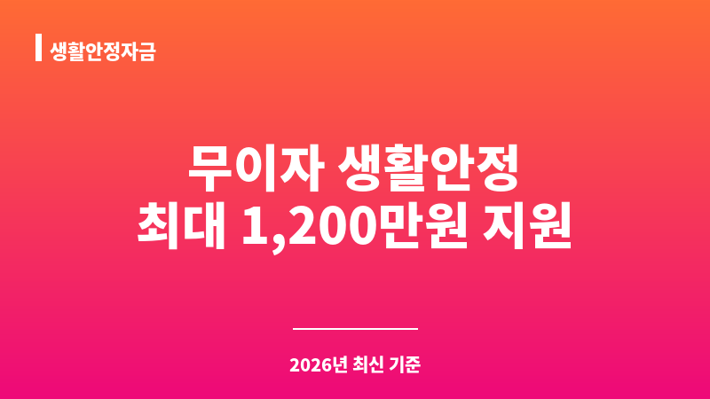 생활안정자금 보조 이미지 1
