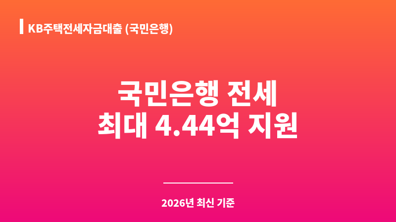 KB주택전세자금대출 (국민은행) 보조 이미지 1