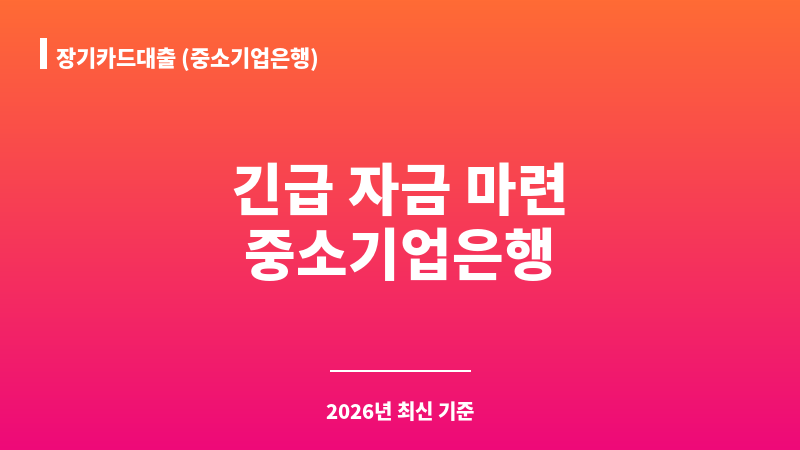 장기카드대출 (중소기업은행) 보조 이미지 1