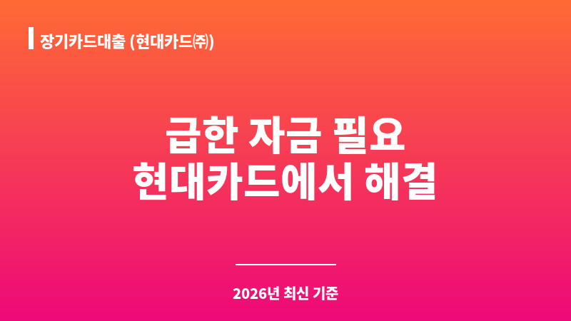 장기카드대출 (현대카드㈜) 보조 이미지 1