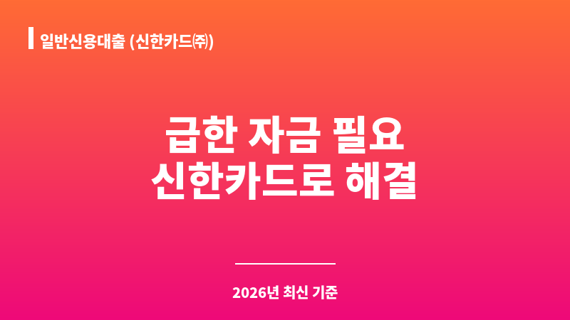 일반신용대출 (신한카드㈜) 보조 이미지 1