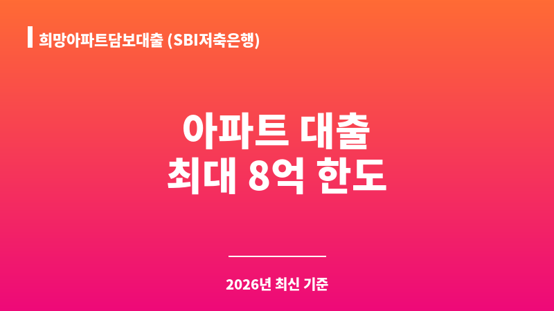 희망아파트담보대출 (SBI저축은행) 보조 이미지 1