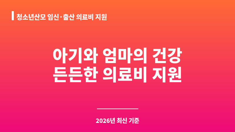 청소년산모 임신·출산 의료비 지원 보조 이미지 1