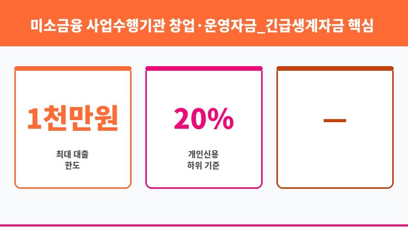 미소금융 사업수행기관 창업·운영자금_긴급생계자금 보조 이미지 3