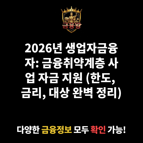 생업자금융자