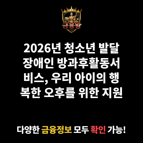 청소년 발달장애인 방과후활동서비스