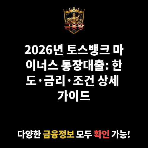 토스뱅크 마이너스 통장대출 (토스뱅크 주식회사)