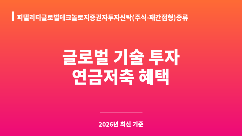 피델리티글로벌테크놀로지증권자투자신탁(주식-재간접형)종류PRS (피델리티자산운용) 보조 이미지 1