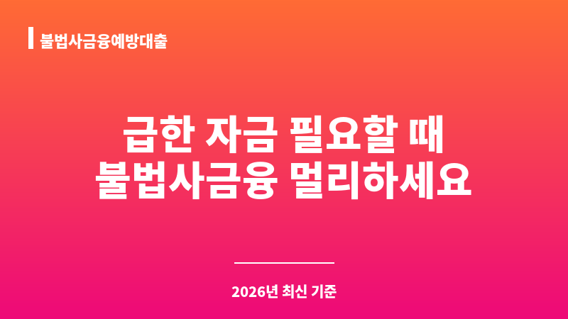 불법사금융예방대출 보조 이미지 1