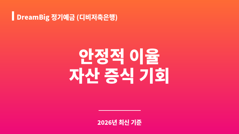 DreamBig 정기예금 (디비저축은행) 보조 이미지 1