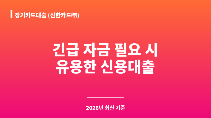 장기카드대출 (신한카드㈜) 보조 이미지 1