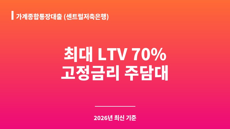 가계종합통장대출 (센트럴저축은행) 보조 이미지 1