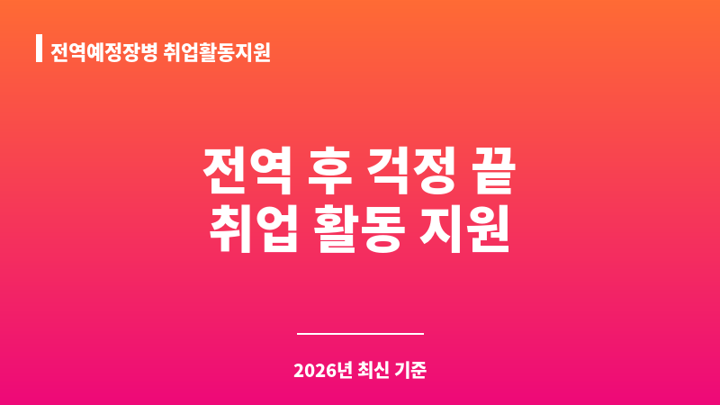 전역예정장병 취업활동지원 보조 이미지 1