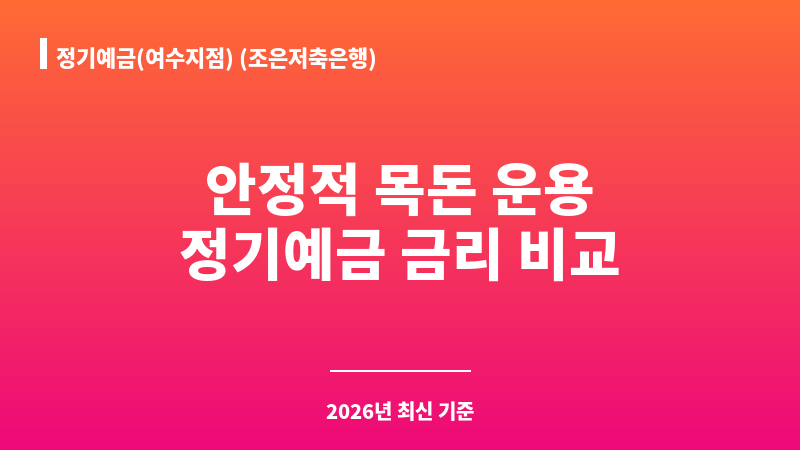 정기예금(여수지점) (조은저축은행) 보조 이미지 1