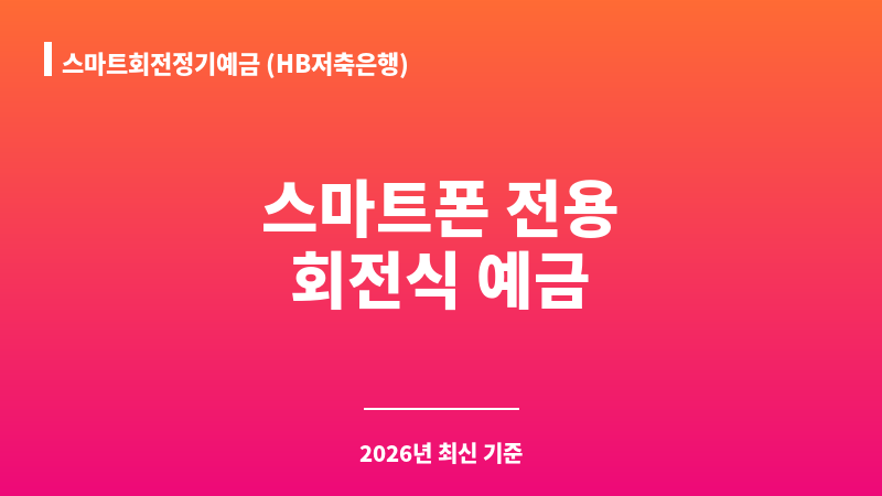 스마트회전정기예금 (HB저축은행) 보조 이미지 1