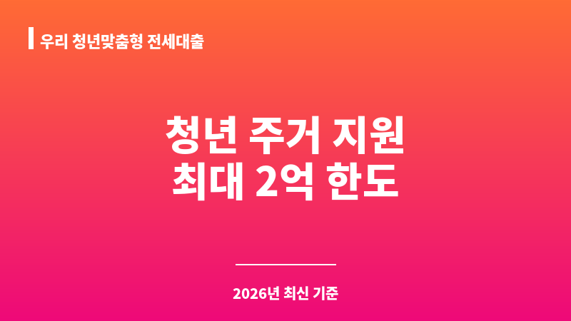 우리 청년맞춤형 전세대출 보조 이미지 1