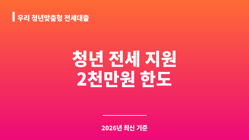 우리 청년맞춤형 전세대출 보조 이미지 1