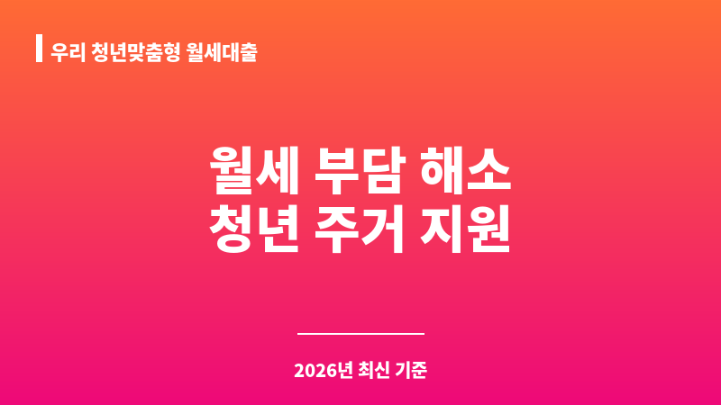 우리 청년맞춤형 월세대출 보조 이미지 1