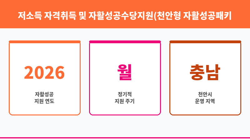 저소득 자격취득 및 자활성공수당지원(천안형 자활성공패키지사업) 보조 이미지 3