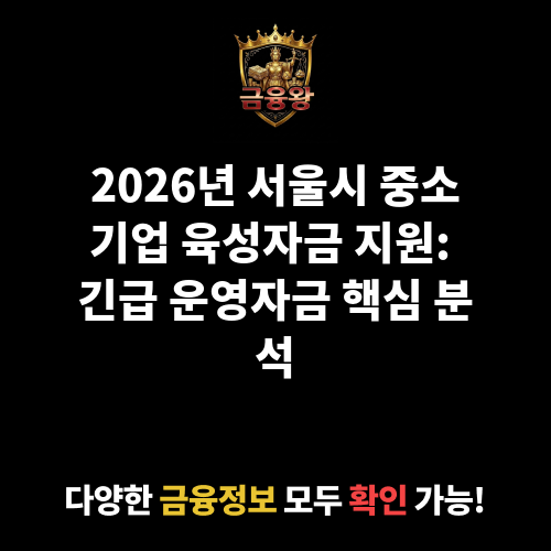 서울시 중소기업 육성자금 지원(운전_긴급자영업자금)