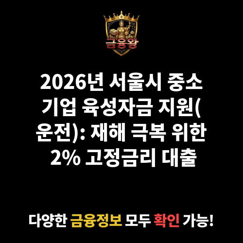 서울시 중소기업 육성자금 지원(운전_재해중소기업자금)