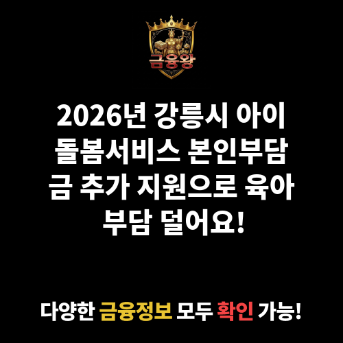 강릉시 아이돌봄서비스 본인부담금 추가 지원