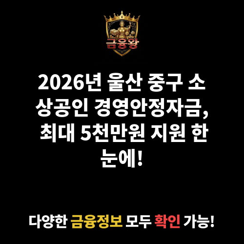 울산광역시 중구 소상공인 경영안정자금
