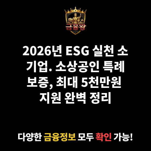 ESG 실천 소기업. 소상공인 지원 특례보증