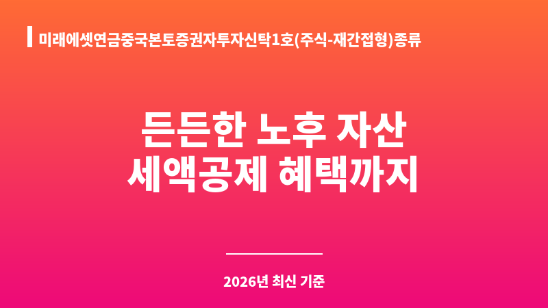 미래에셋연금중국본토증권자투자신탁1호(주식-재간접형)종류C (미래에셋자산운용) 보조 이미지 1