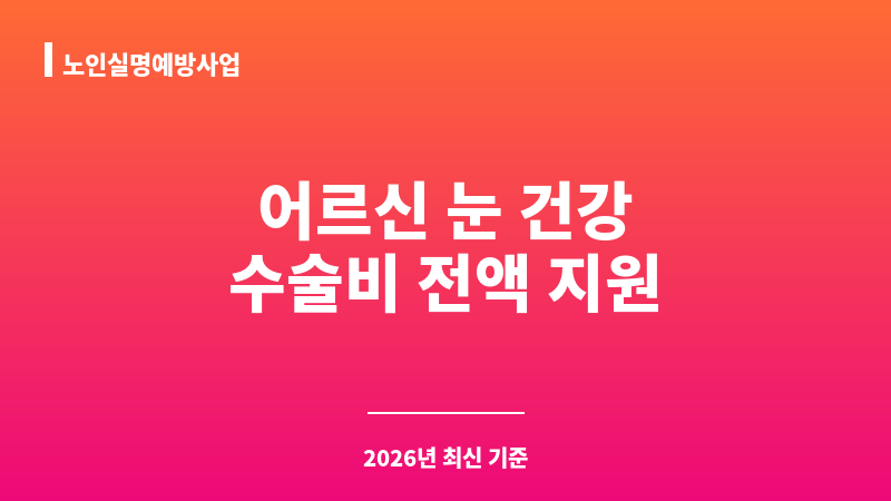 노인실명예방사업 보조 이미지 1